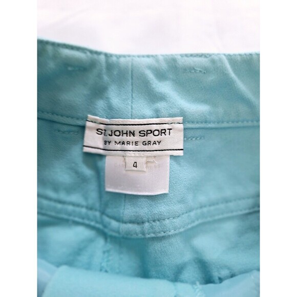 St. John Sport Light Turquoise 5 Pocket Stretch Cotton Pants Size 4 - Picture 6 of 8